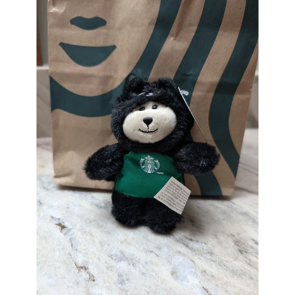 Starbucks 2026 Halloween Bearista Black Cat Plush Bag Charm Keychain Apron